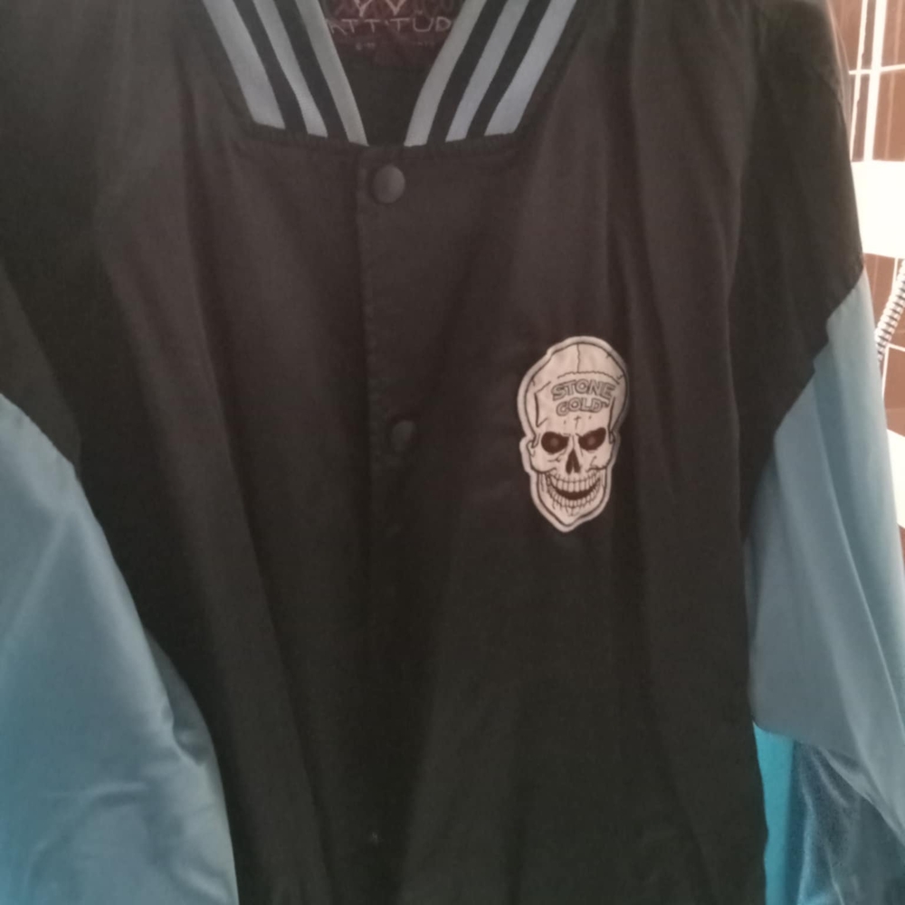 WWF Stone Cold Steve Austin Skull Embroidered Satin Jacket Vintage